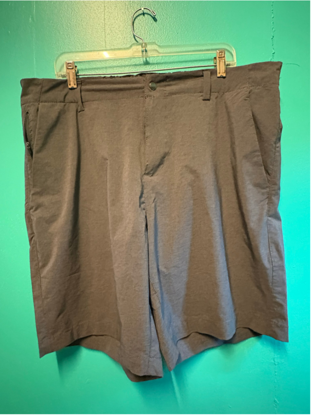 Men's Chaps Flat Front Shorts Grey Size 38